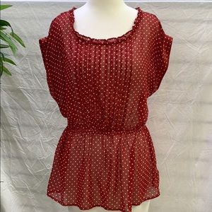 Forever 21 Burnt Red Shear Blouse
